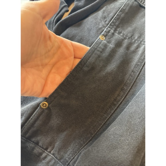 Womens Black Floral Boho Maximalist Dopamine Western Embroidered Denim Coat Sz14 - Picture 8 of 14